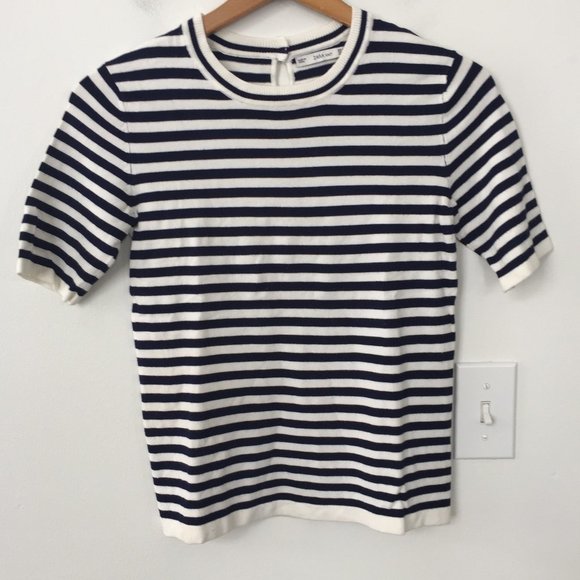 Zara Sweaters - Zara Knit Short Sleeve Striped Sweater